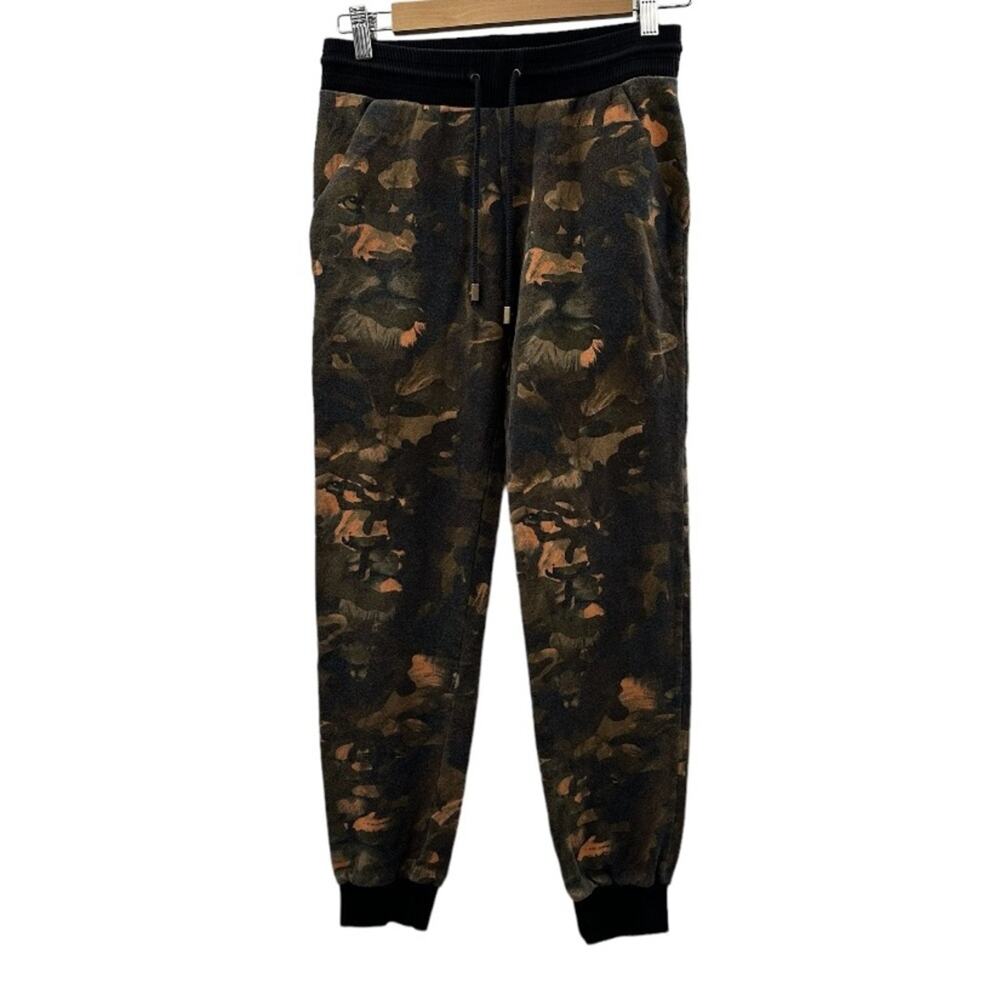 Versace Versus Pantalone Donna Felpa Lion Face Camo Print Jogger Sweatpants Sz S